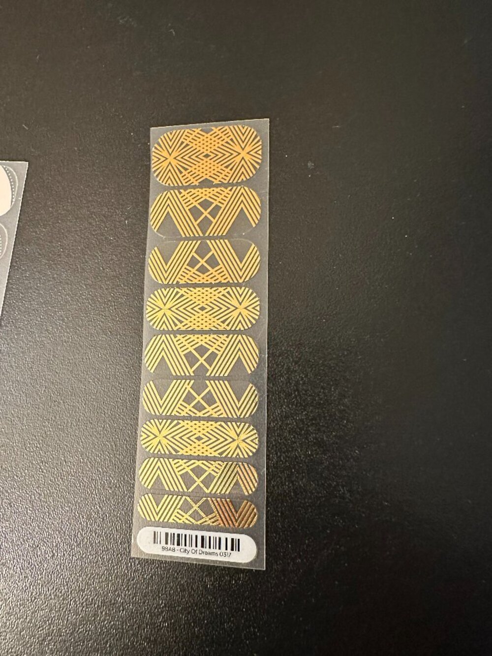💅Hard to Find Jamberry Nail Wrap, Half-Set, Transparent, Gold, Geometric Deco💅